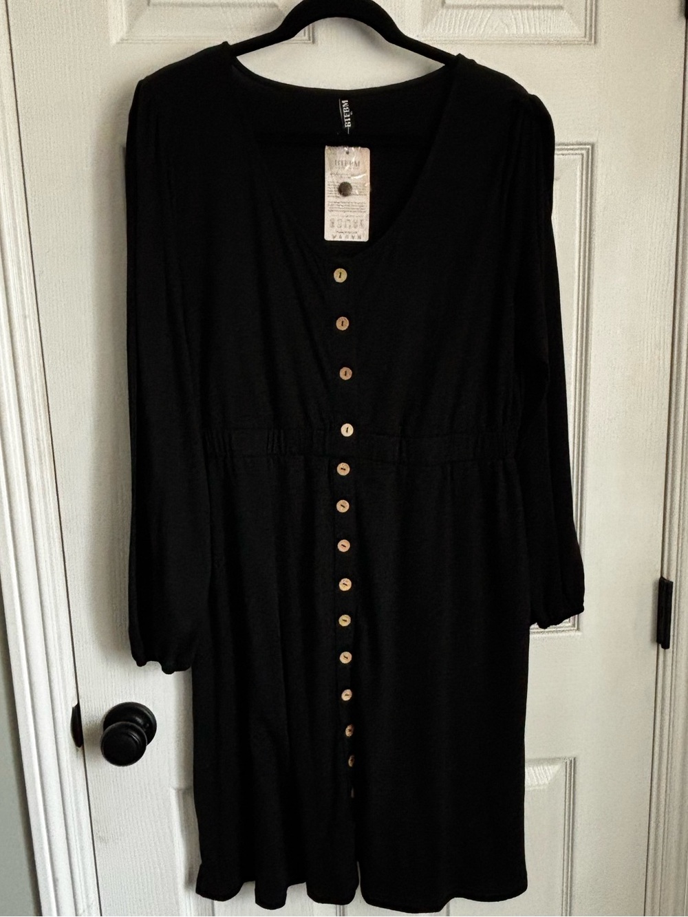 Black Button-Front Women's Dress